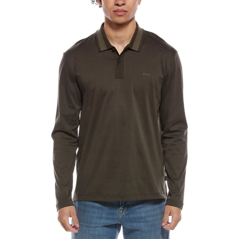 Hugo Boss Mens  Pleins Polo Shirt, Green